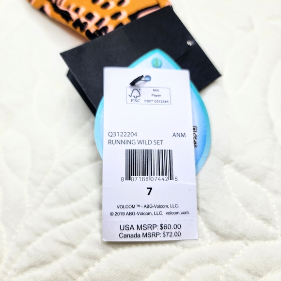 Volcom Girls bikini. "Running Wild", Animal print 2 piece, Size 7 - Picture 5 of 9